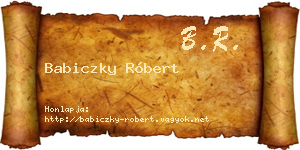 Babiczky Róbert névjegykártya